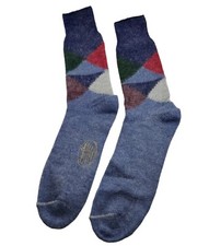 Vintage Oscar De La Renta Wool Blend Socks Women Blue Made In USA Sz 10-13 READ 