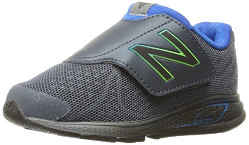 New Balance Boys' Vazee Rush Hook and Loop Running Shoe, Grey/Blue, 3 W US Infan