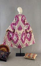 Uzbek ikat chapan/Cotton jacket/Boho ikat coat/Ethnic abaya cape/Tribal kimono