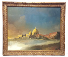 2010 LISTED RUSSIAN AMER LEO KUNDAS Sd ORIG O/C VENICE CITYSCAPE "GOLDEN DOME"