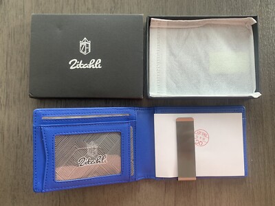 Zitahli Men's Nova Vegan Leather RFID Wallet LV5 Carbon Black/Blue