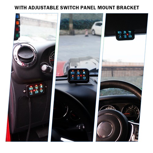 AUXBEAM ATV UTV 6Gang 720W LED Work Light Control Switch Panel Relay System Blue - Picture 7 of 12