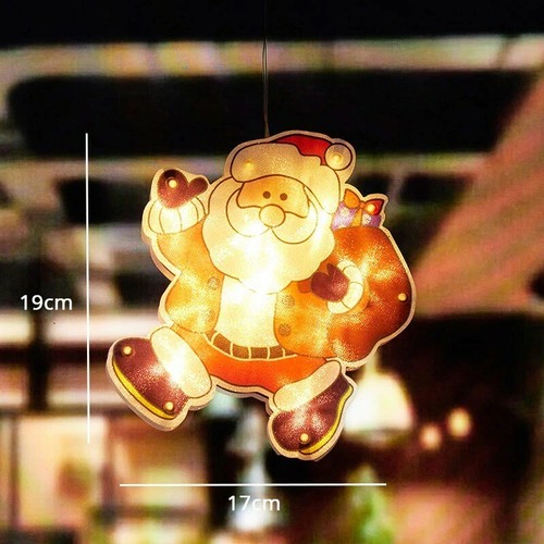 Christmas Suction LED Cup Window Xmas Decor Light Hanging Home Ornament Lights - Picture 5 of 14