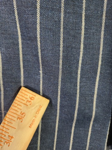 Peter Carland Blazer Jacket Men 42L Blue Stripe Linen Silk Wool Sport Coat - Picture 11 of 12