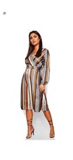 NEW with tags Leopard Striped Midi Dress Size 8