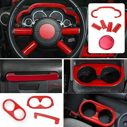 29pcs/set Interior Decoration Cover Trim Panel Kit For Jeep Wrangler JK 2007-10 Foto 4 de 4