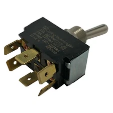 Carlington 2GM51-73 Heavy Duty Metal Chrome DPDT ON - OFF - ON Toggle Switch 15A