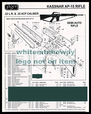 Ap 15 Rifle 1999 JAGER KASSNAR AP-15 Rifle Parts List | eBay