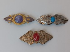 Vintage Hair Clips Barrettes Metal Filigree Lot