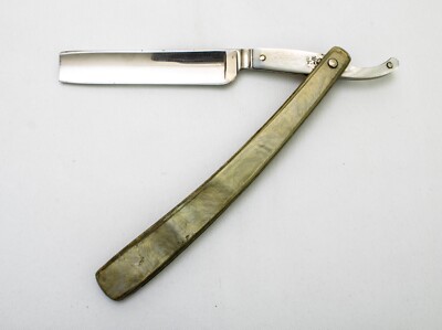 Clauss Straight Razor w/Shell Neck and Faux Shell Tang, Made in Fremont, Ohio