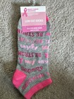 Set Of 2 - Low Cut Socks Breast Cancer Awareness Pink Ribbon White Pink  5-9 NWT — photo 2