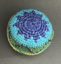 Crochet Footbag Rainbow Striped Hippy Ball Hacky Style