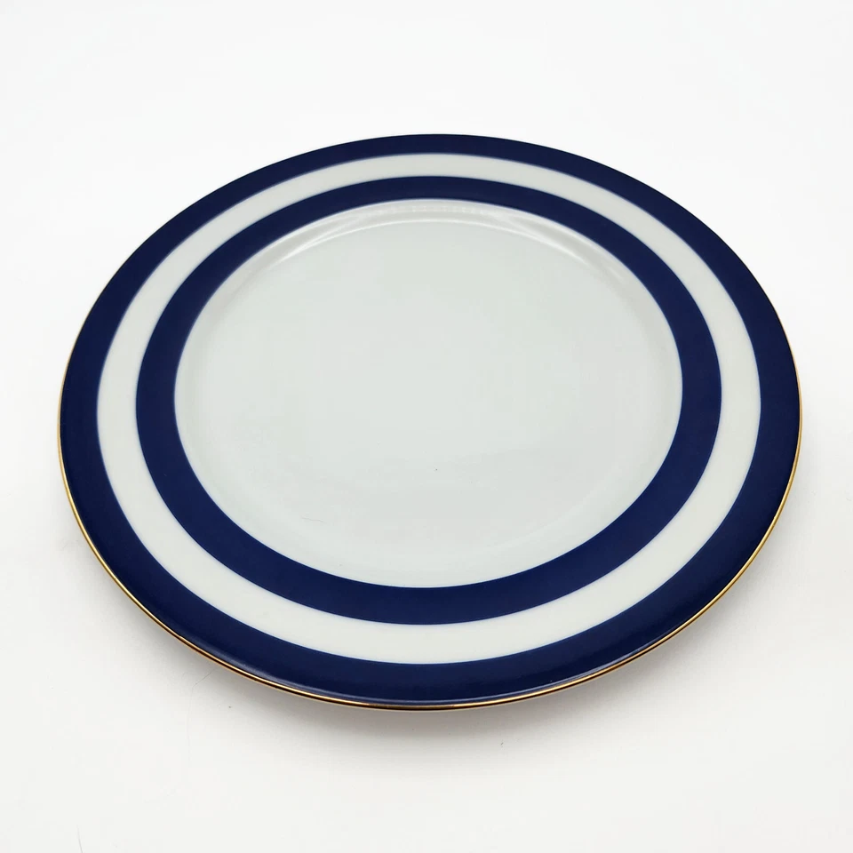 Plato de cena Ralph Lauren Spectator Cadet azul blanco dorado a rayas 10,5 Portugal Foto 4 de 4