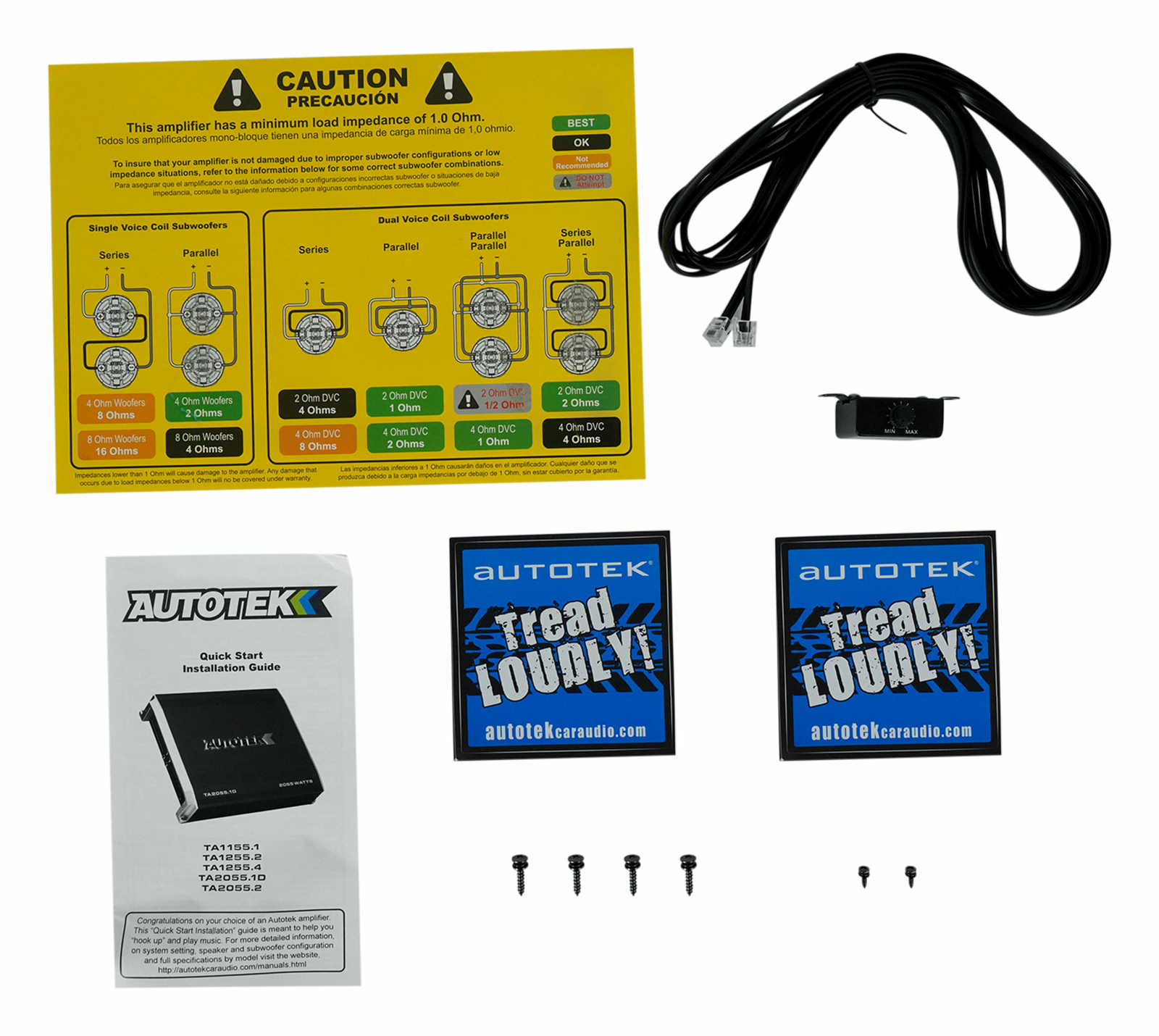 Автомобильный монофонический усилитель звука Autotek TA-11551 мощностью 1100 Вт 1 Ом Комплект усилителей