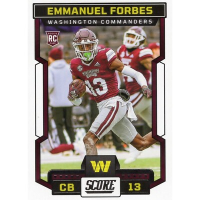 2023 Panini Score Emmanuel Forbes #387 Washington Commanders RC Rookie NFL