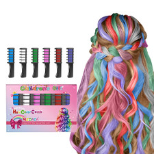 Colorful Hair Chalk Comb for Kids - Washable Temporary Dye for Girls 4-10