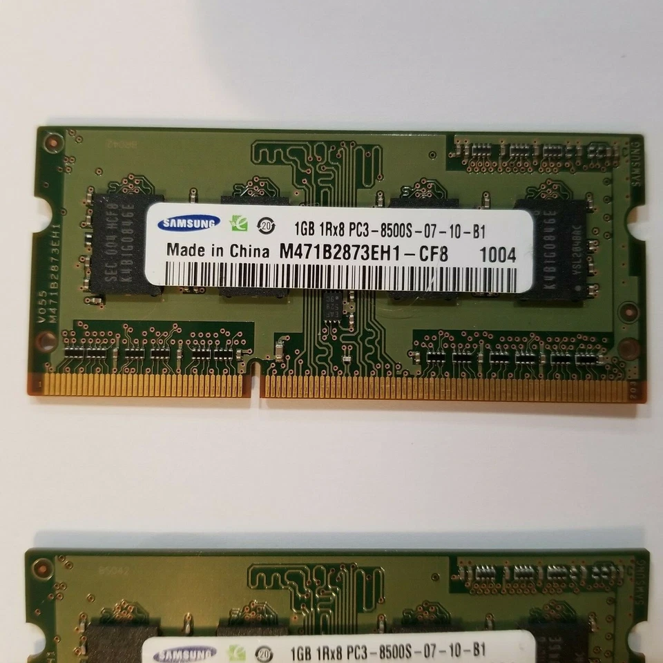 2GB 2 X 1 GB Samsung PC3-8500 (DDR3-1066) SO-DIMM 1066 MHz PC3-8500 DDR3 Memory - Image 2 of 4