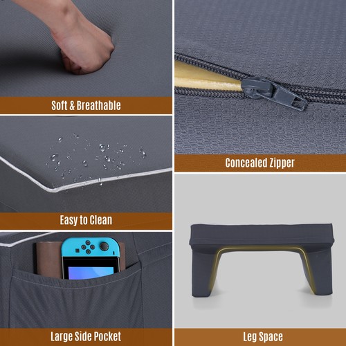 Reading Pillow Back Rest Lumbar Support Arm Seat Cushion Lounger Gaming Back New - Picture 5 of 8