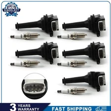 Ignition Coil Pack and Iridium Spark Plug Set of 5 For Volvo C30 C70 S40 UF517