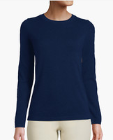 LAND'S END 100% Cashmere Jumper *£160* Sweater UK 8 BNWT Deep Sea Navy