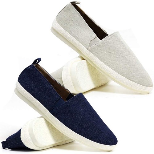 MENS CANVAS SHOES SUMMER SLIP ON CASUAL 