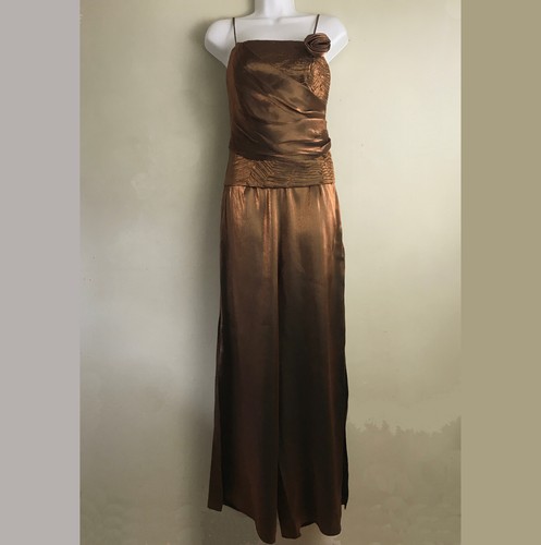 Bronze Formal set 10 Prom Strappy top Wide leg culottes trousers New Marvie