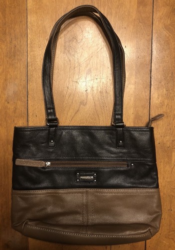 authentic stone mountain black brown leather handbag stone & co.