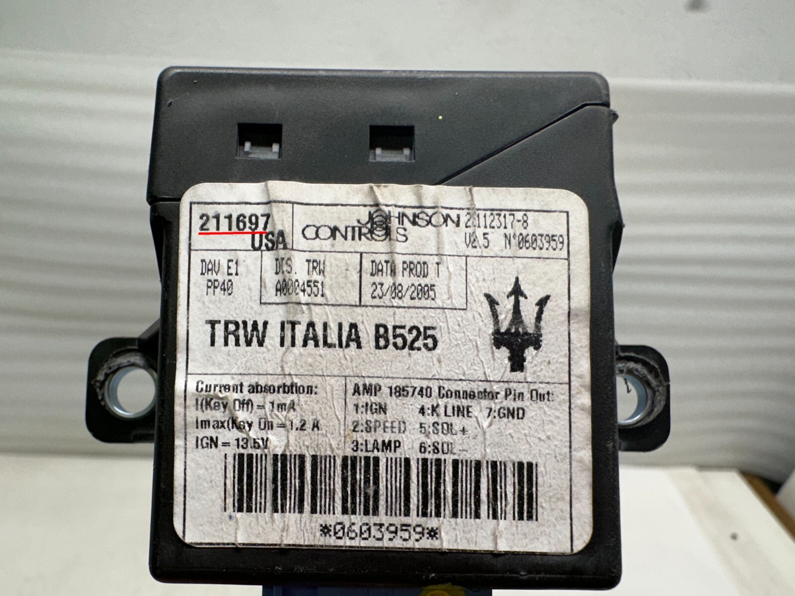 H410112 2003-12 Maserati Quattroporte M139 POWER STEERING CONTROL MODULE 211697