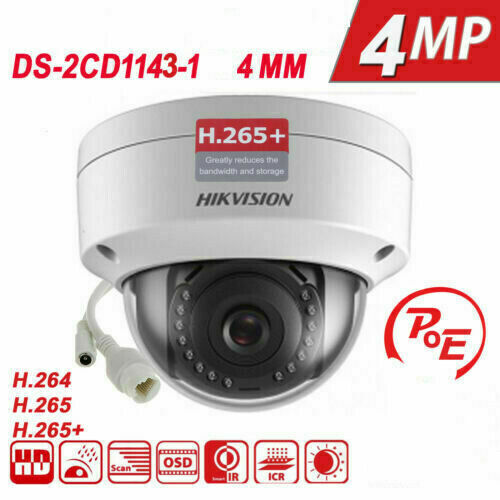HIKVISION DS-2CD1143G0-I 4MP IP Dome Network Camera H.265 2-Axis IP67 IR Home - Picture 7 of 9