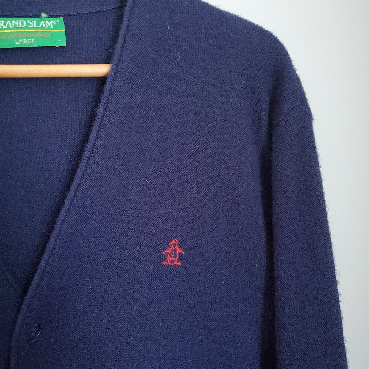 トップス 70s acrylic cardigan Vintage 70s Penguin Grand Slam Acrylic Cardigan Sweater