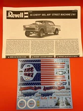 1955 Chevy Bel Air Revell Instructions And Decals Stars Model Parts 1:24 New 13