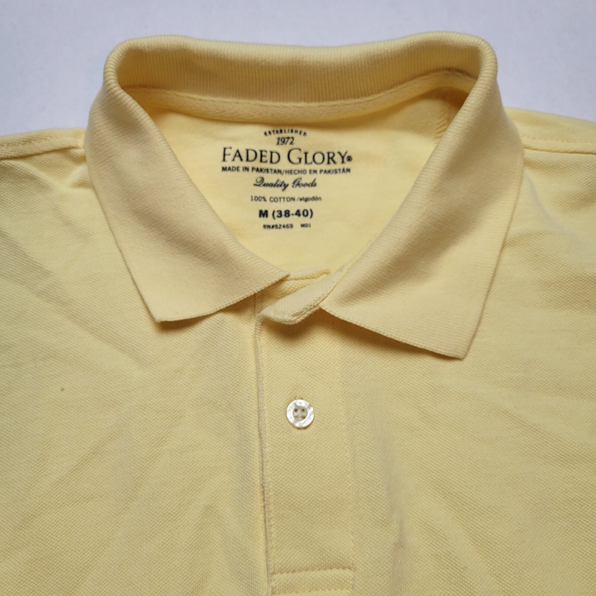 Faded Glory Polo Shirt Mens M Yellow Short Sleeve +72 | eBay