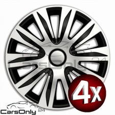 4x RADKAPPEN 15 ZOLL NARDO PRO SCHWARZ/SILBER RADZIERBLENDEN SATZ SET NEU