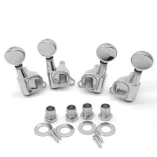 2R2L Ukulele Tuning Pegs PartsSmall oval Concave Button Sealed-gear String Tu...