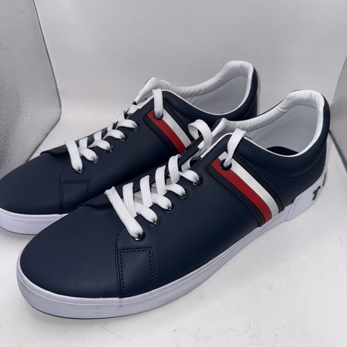 Tommy Hilfiger Ramus Stripe Schuhe Herren Gr. 13 Blau Leder Schnürschuhe Sneaker - Bild 3 von 7