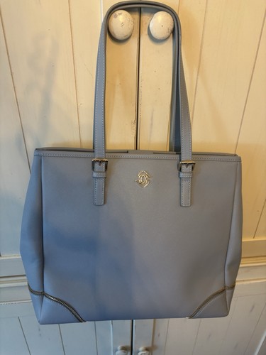 Glass and Ladder Co Michelle Tote Bag, Medium, Baby Blue and Gold - Picture 6 of 17