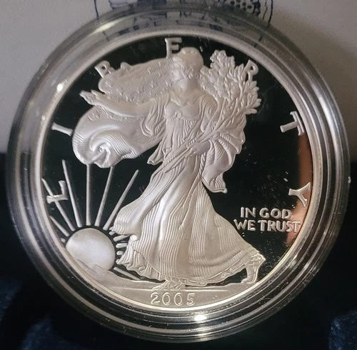 2005-W American Silver Eagle PROOF 1 Oz Silver - Coin & Box & COA