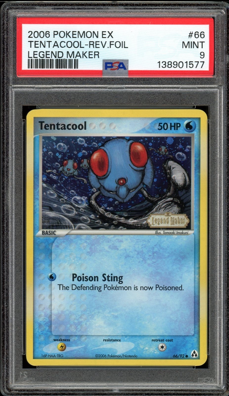 Pokemon Tentacool EX Legend Maker Reverse Holo #66/92 PSA 9