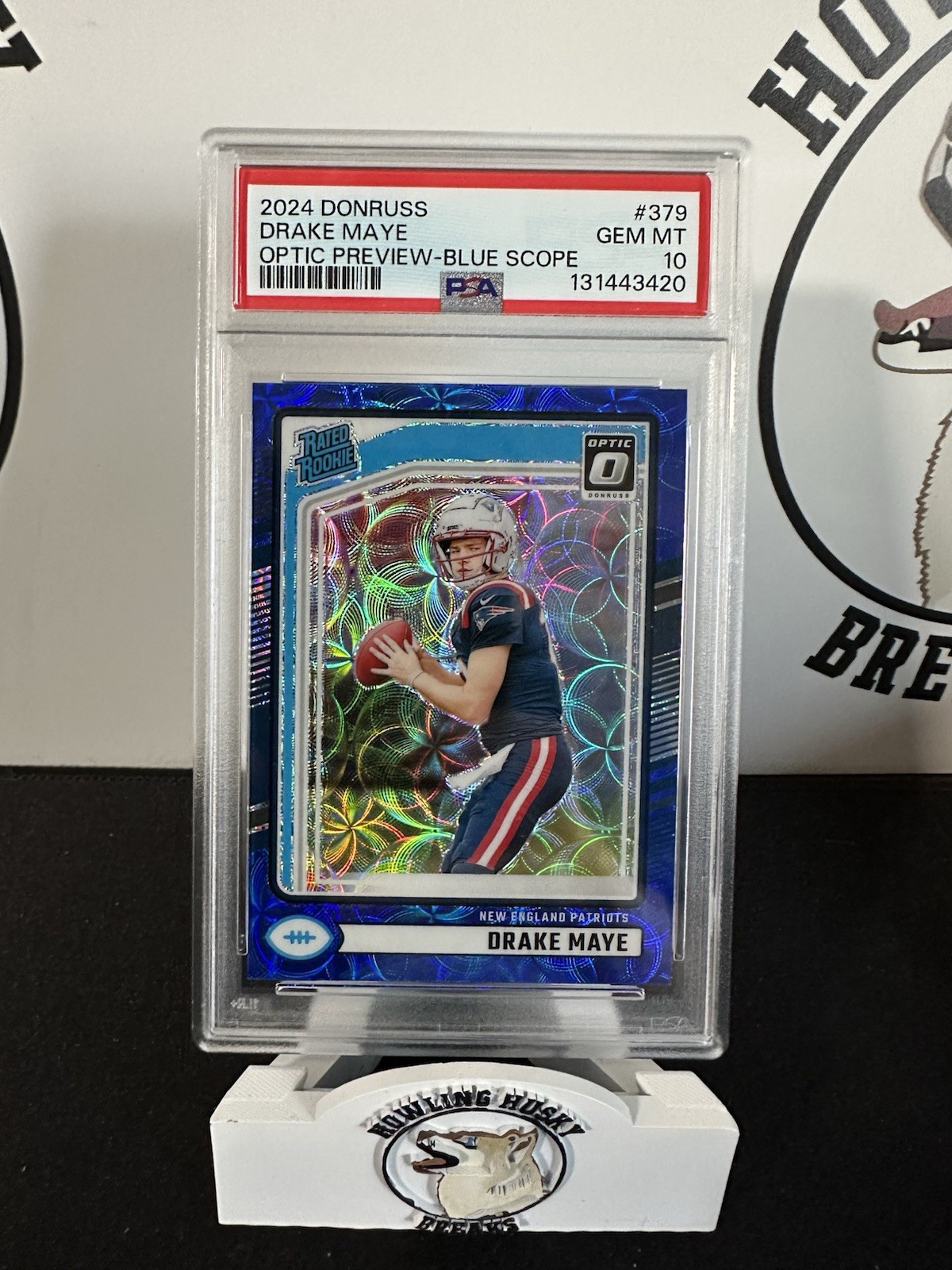 2024 Panini Donruss Drake Maye #379 Optic Preview Blue Scope PSA 10 PATRIOTS
