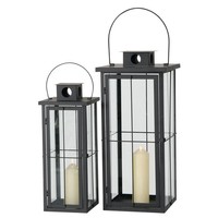 Boltze Laterne Arizona 2Er Set Schwarz Metall Windlicht Skandinavisches Design