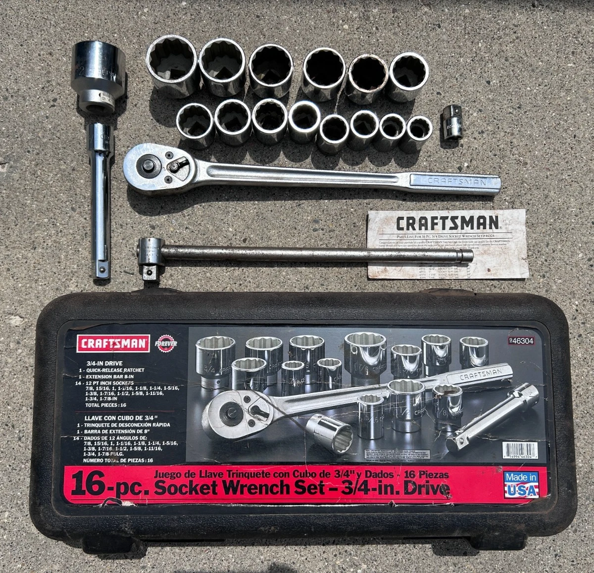 Craftsman Set 3/4in. Drive Vehicle Sockets and Socket Sets for
