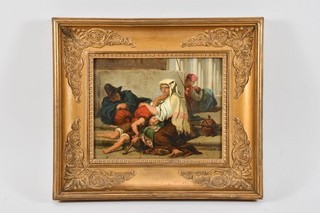 O13K17 Painting Pilgrims at Rest 19th Century