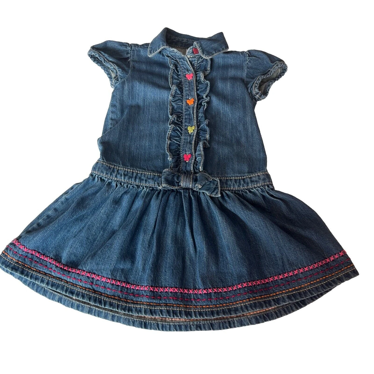 Robe Gymboree En Denim Avec Appliqué Papillon - Taille 4, Occasion Très Bon état