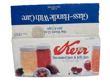 9 KERR DECORATED JAM & Jelly Jars 12 Oz G01