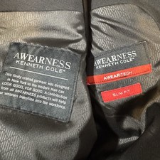 Kenneth Cole Awearness Mens 46L Blazer Black Sport Coat Jacket Slim Fit