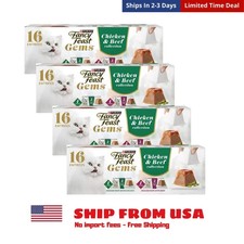 4 PK - Fancy Feast Gems Pate Cat Food Mousse Chicken or Beef Wet Cat Food, 8 ct