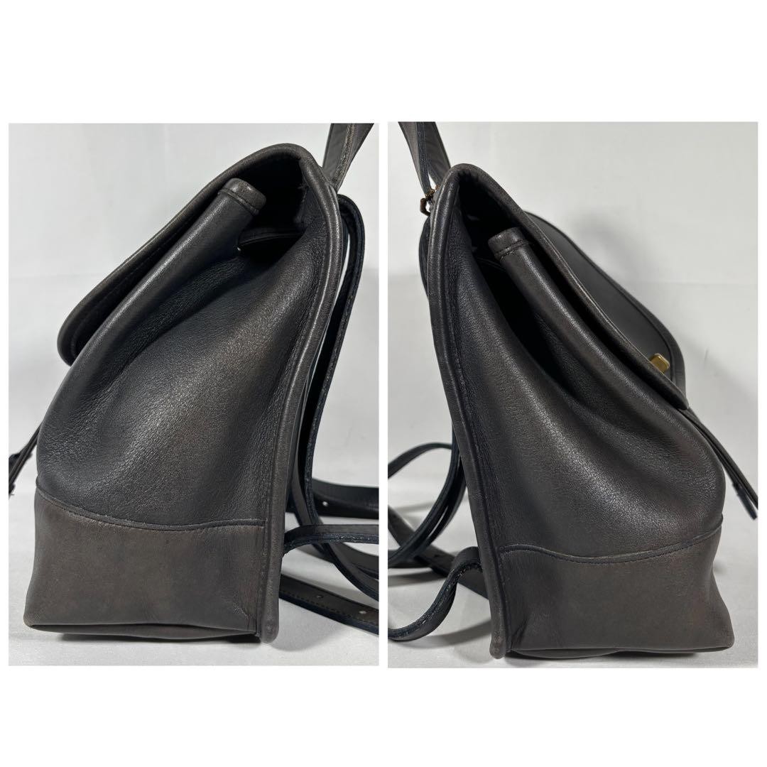 Old Coach Mini Drawstring Turnlock Backpack Black… - image 18