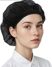 6 Pcs Chef Hat Unisex Elastic Kitchen Cooking Hat Food Service Hair Nets Mesh Ca
