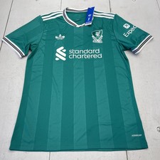 Liverpool FC Jersey Mens Medium Green Premier League Soccer Third Adidas