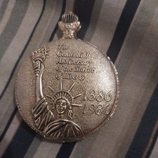 Statute Of Liberty Bicentennial Pocket Watch 1896-1996